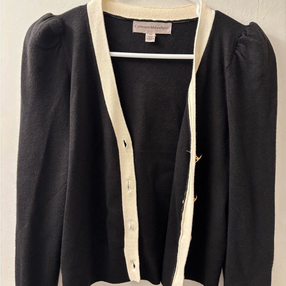 Catherine Malandrino Black and Cream Cardigan